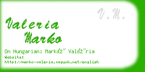 valeria marko business card
